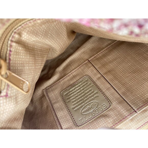 Brighton Josette Pink Tweed & Faux Leather Shoulder Bag With Flower Accent - Picture 3 of 9